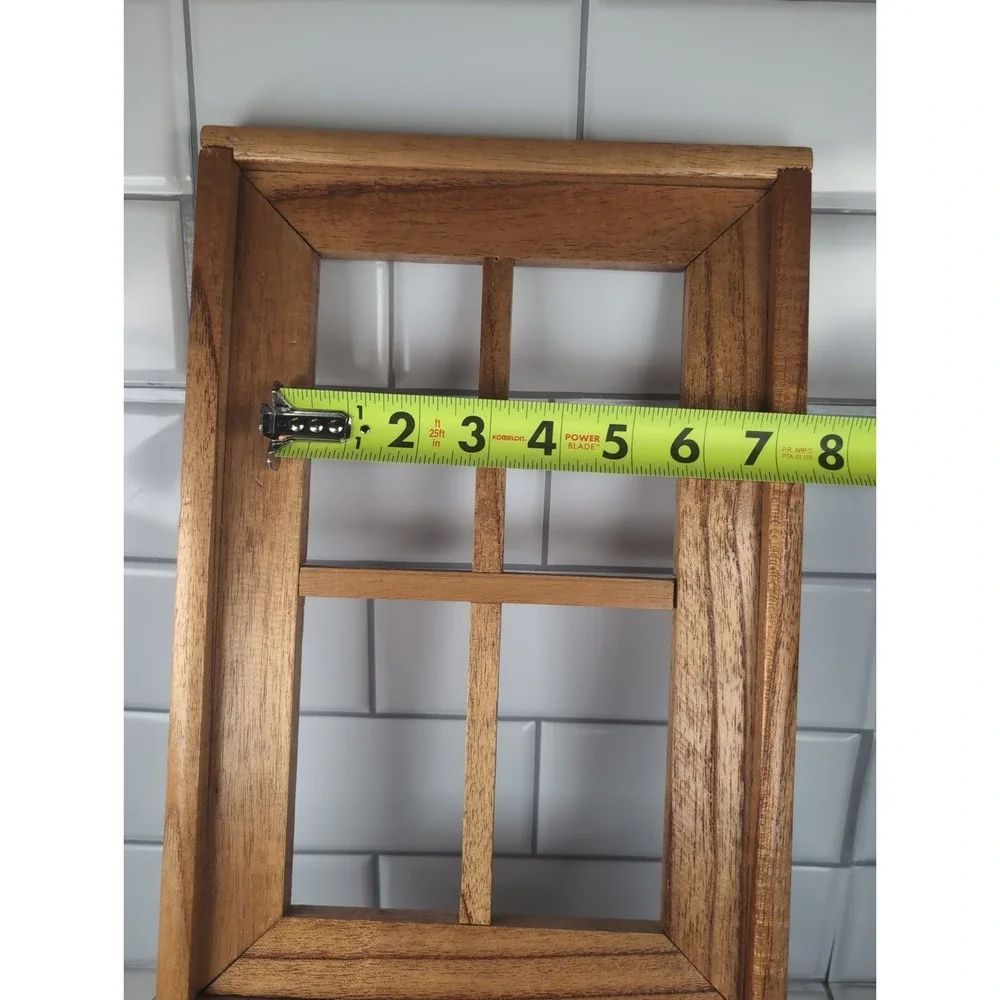 Vintage Window Wooden Wall Display Shelf Trinket W/Heart Cutout And Pegs cottage